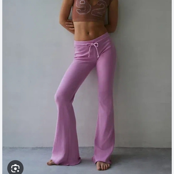 Urban Outfitters Out From Under Cizy Knit Flare Pants Lilac - Picture 2 of 3